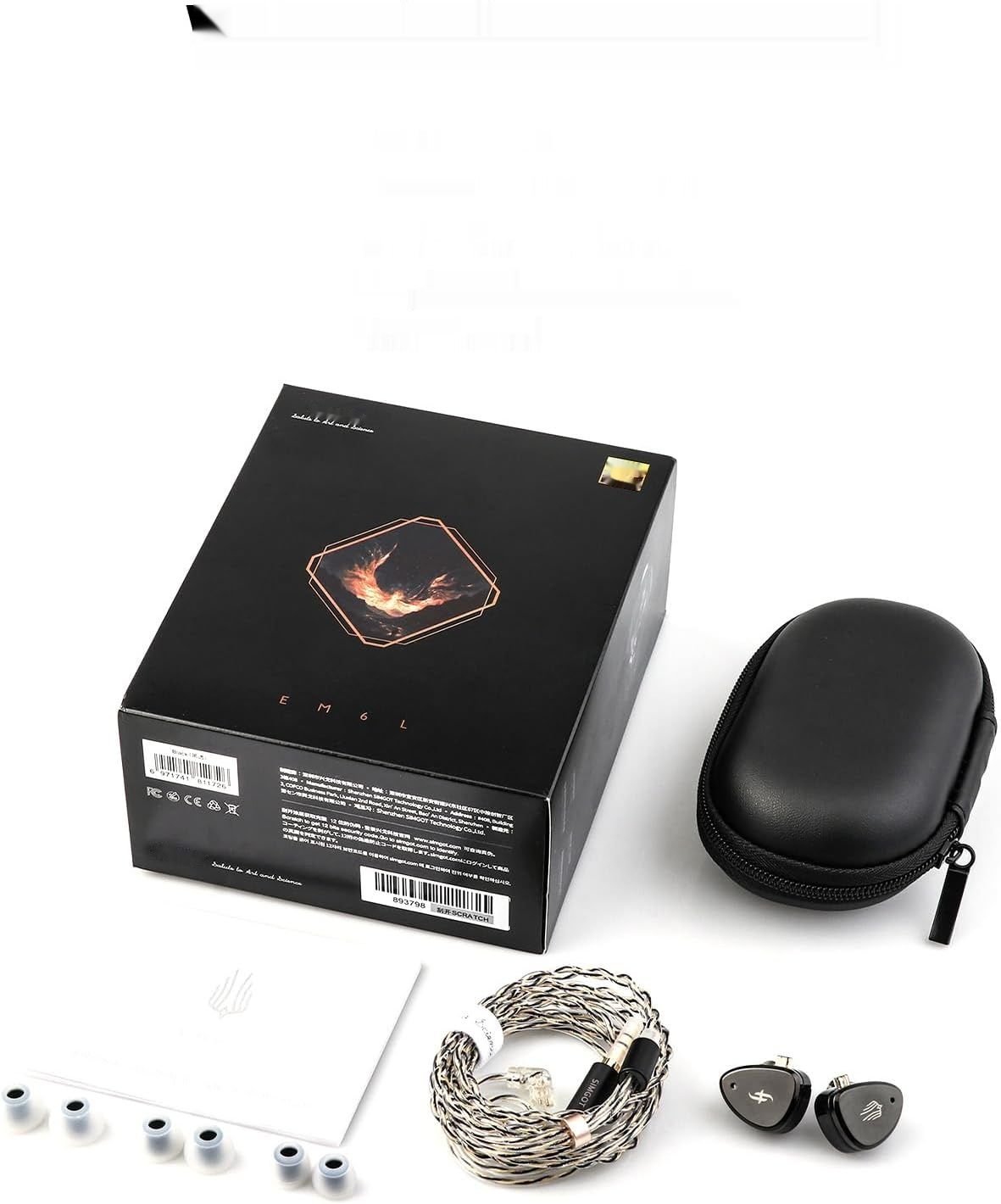 LINSOUL SIMGOT EM6L 1DD+4BA Hybrydowy Monitor IEM, Słuchawki HiFi, Gamingowe.