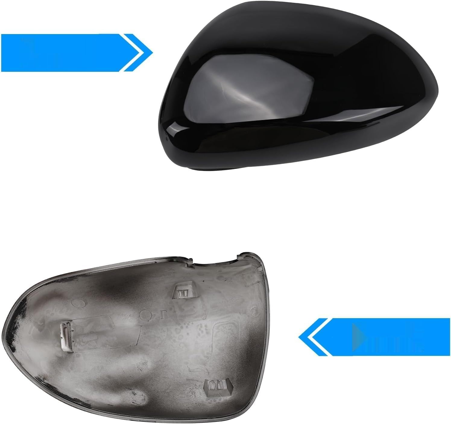 Wymiana nakładek lusterka Opel Corsa D/E 2006-2019, błyszcząca czarna.