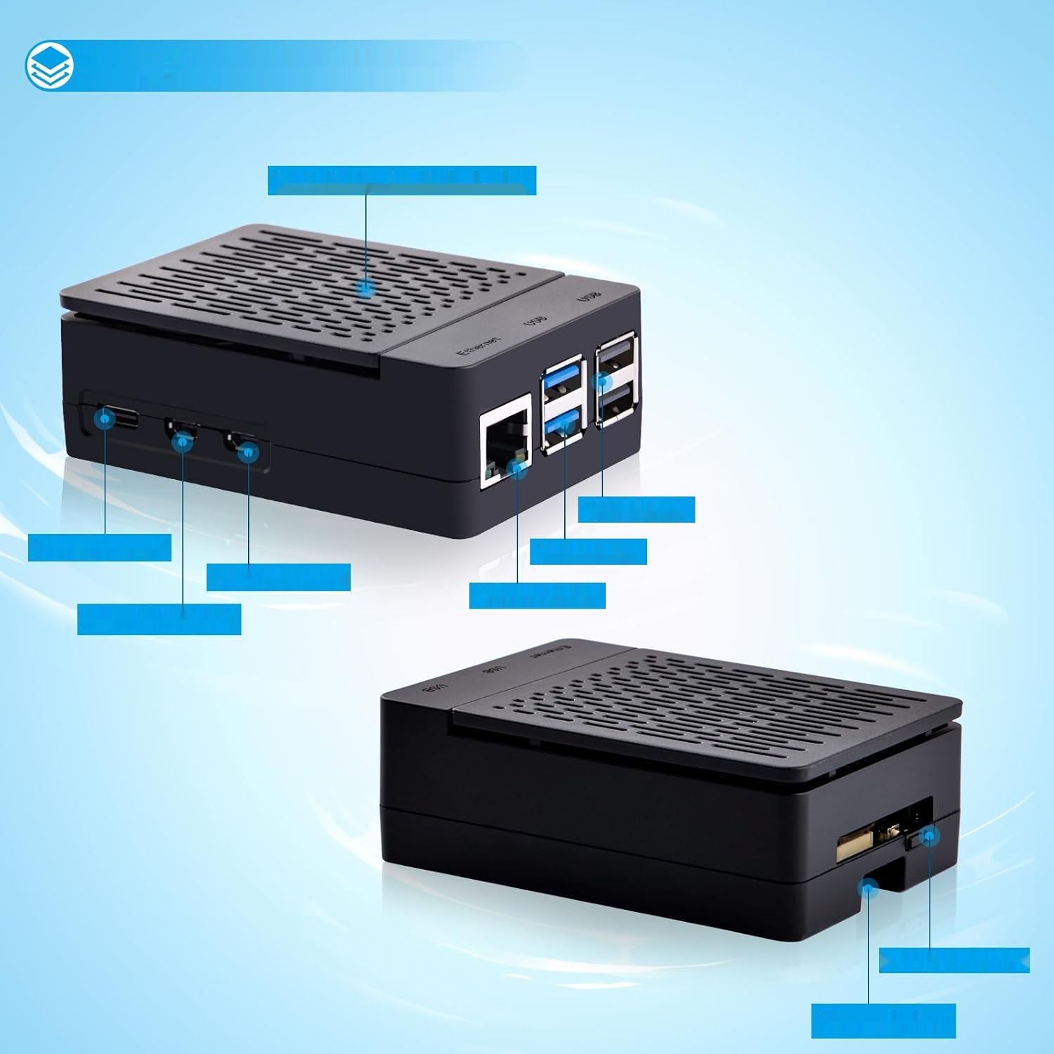 GeeekPi Zestaw startowy dla Raspberry Pi 5 8 GB, karta SD 128 GB, chłodzenie