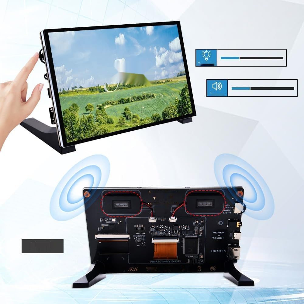 Ekran dotykowy 7&quot;, LCD IPS, HDMI, kompatybilny z Raspberry Pi 5/4B/3B+.