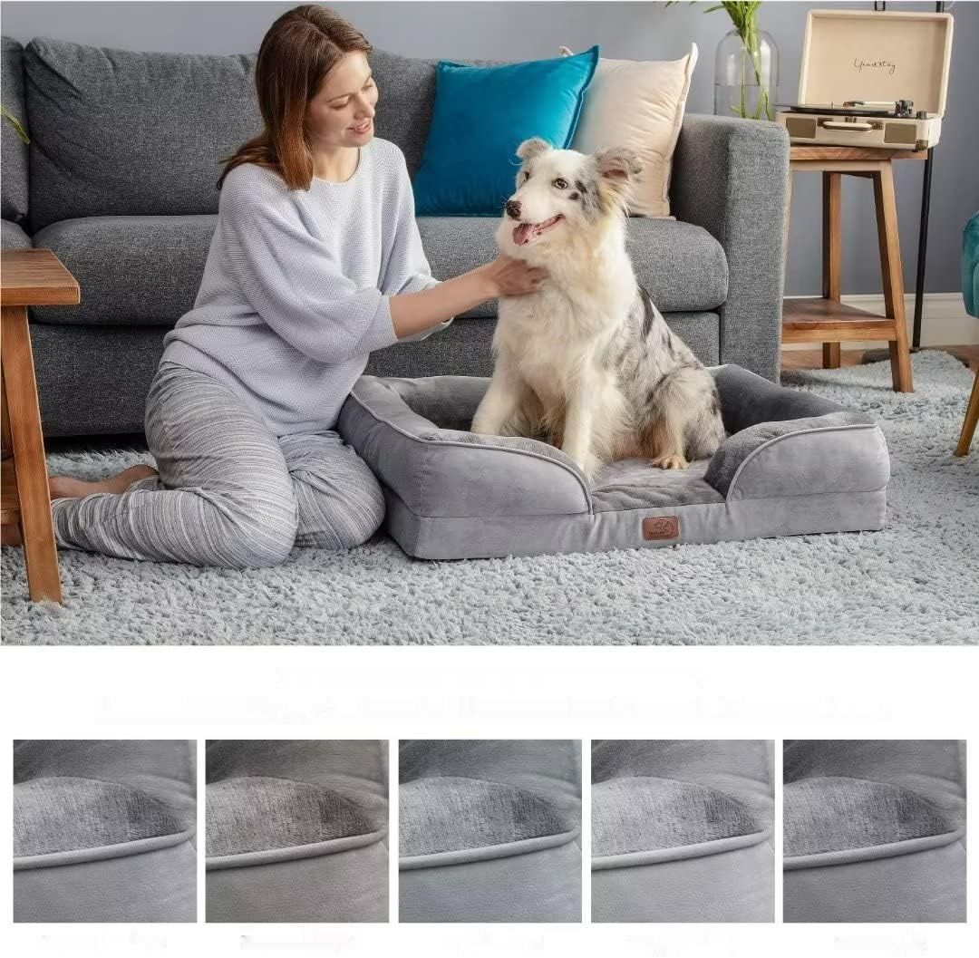 BEDSURE ortopedyczne legowisko dla psa - kanapa 89x63 cm, szare