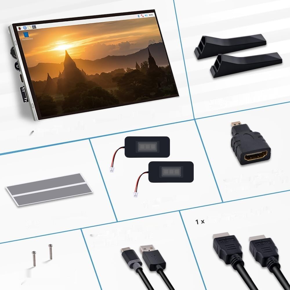 Ekran dotykowy 7&quot;, LCD IPS, HDMI, kompatybilny z Raspberry Pi 5/4B/3B+.