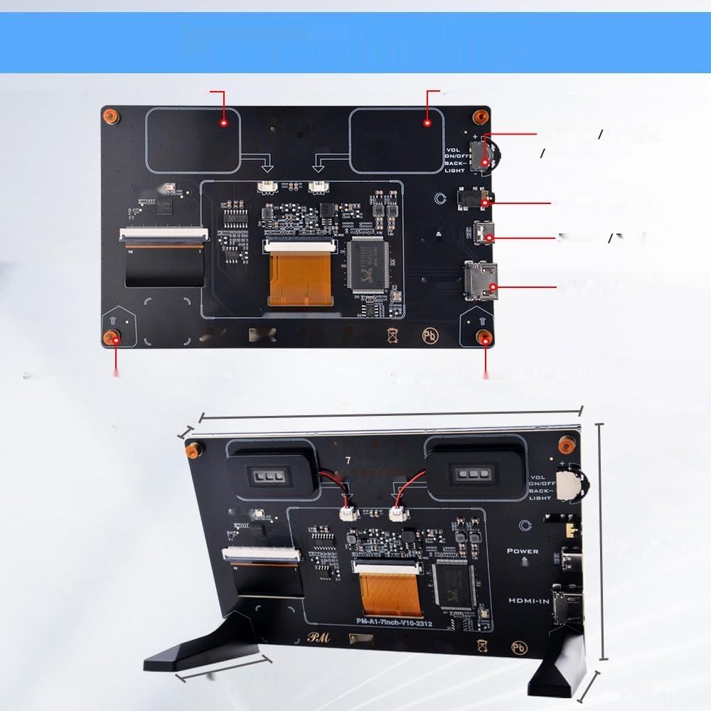 Ekran dotykowy 7&quot;, LCD IPS, HDMI, kompatybilny z Raspberry Pi 5/4B/3B+.