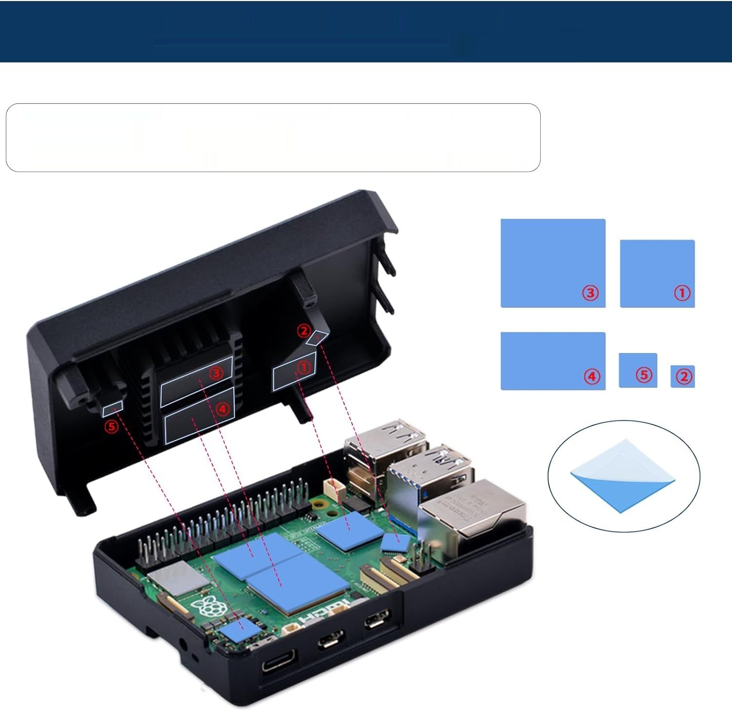GeeekPi Raspberry Pi 5 8GB, obudowa, SD 64GB, 2x HDMI, zasilacz USB-C 27W.
