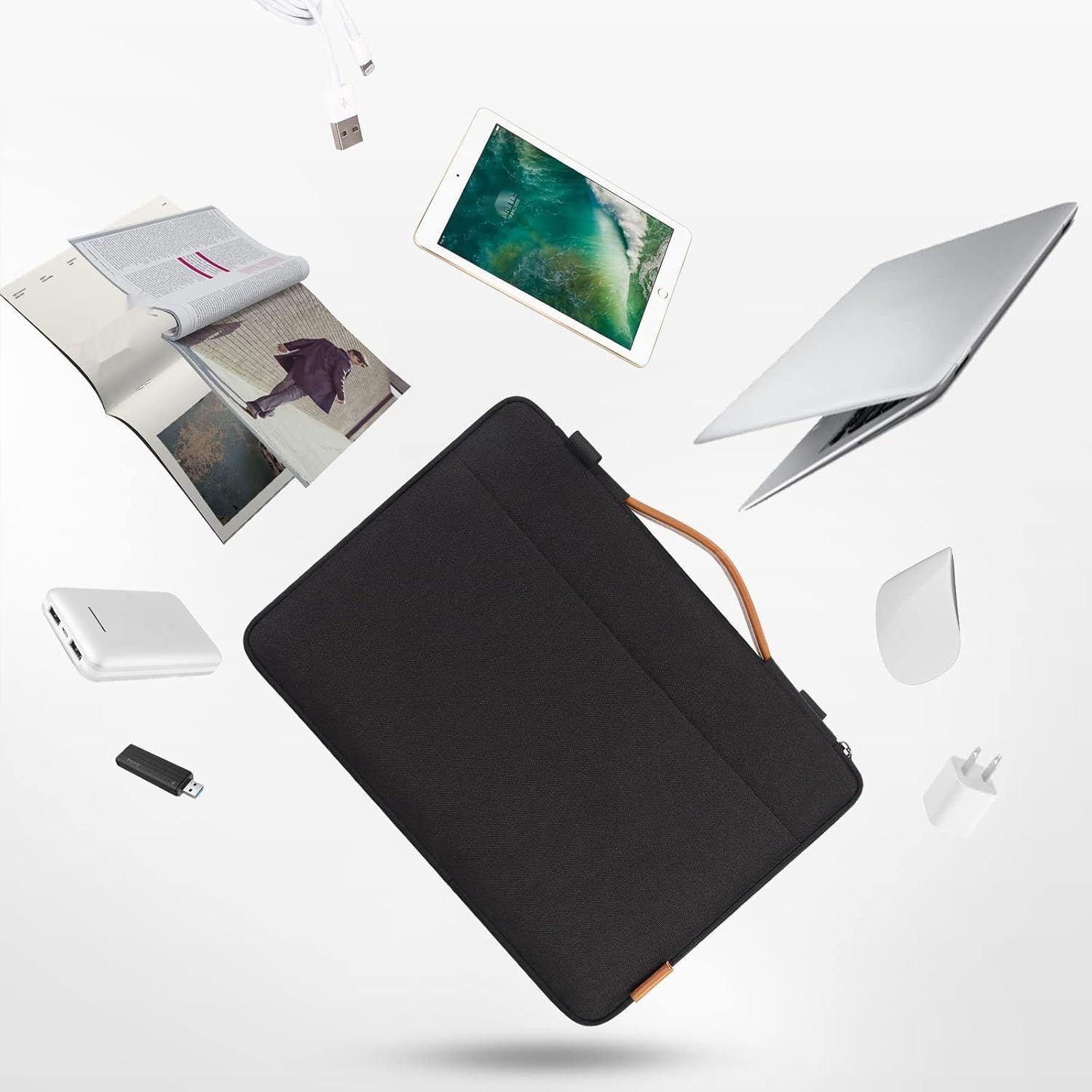 DOMISO 17.3-calowa torba na laptopa wodoodporna, wstrząsoodporna, czarna