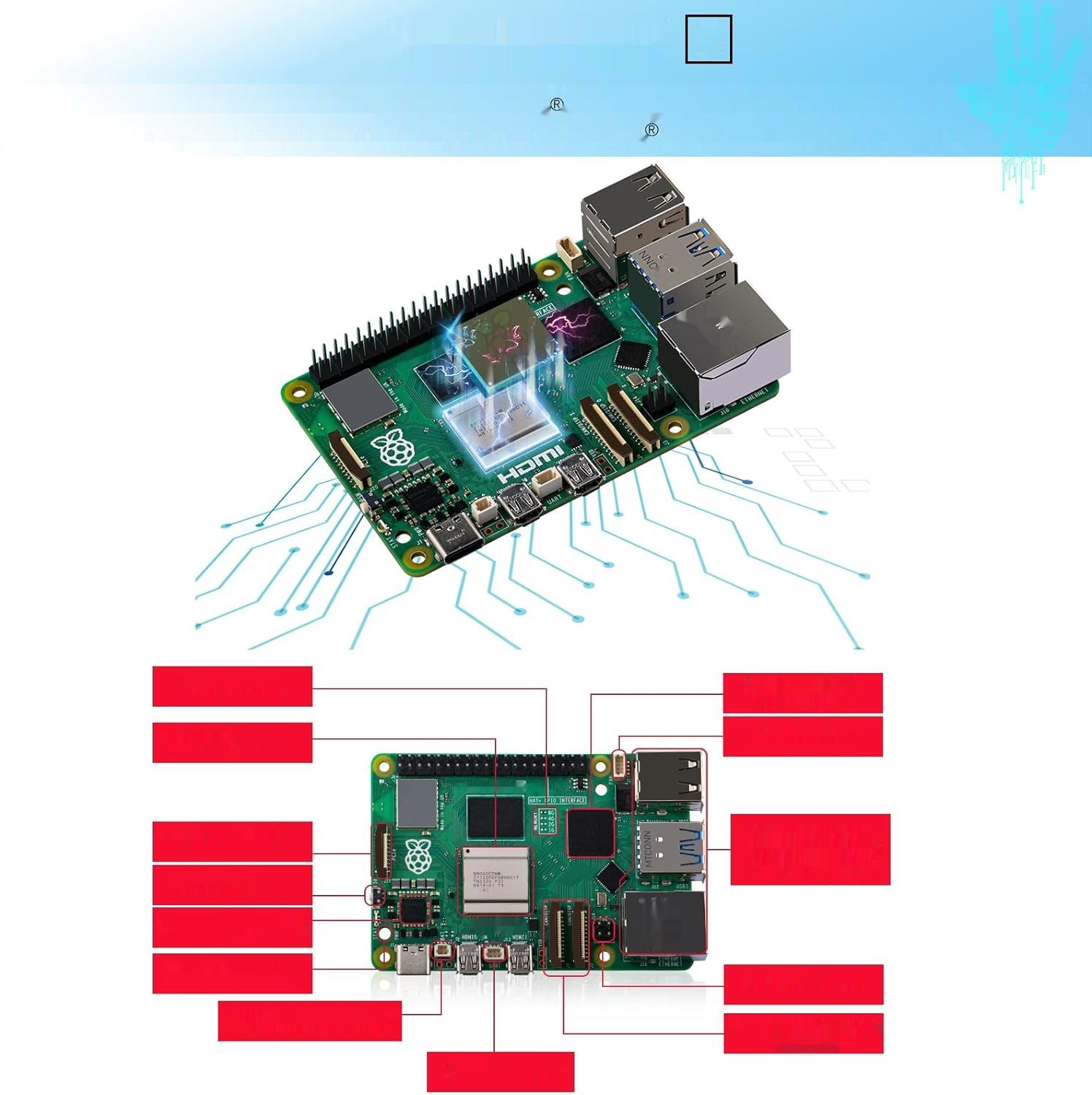 GeeekPi Zestaw Startowy dla Raspberry Pi 5 8GB z M.2 NVMe SSD i akcesoriami