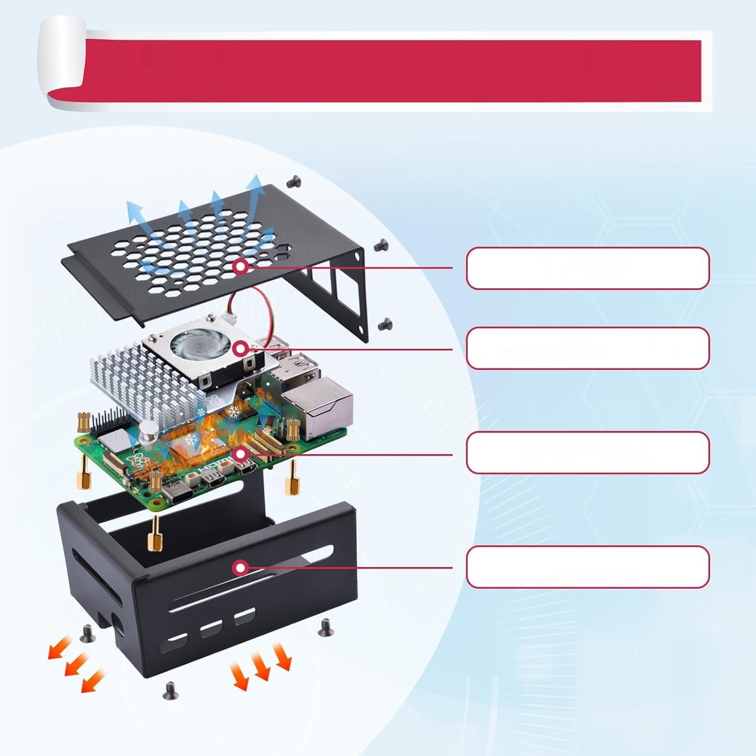 GeeekPi Zestaw Startowy dla Raspberry Pi 5 8GB z M.2 NVMe SSD i akcesoriami