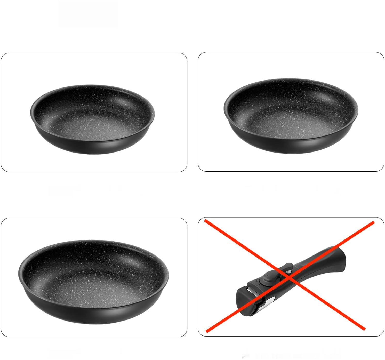 Fadware Zestaw patelni 4-częściowy, kolor czarny, wolny od PFOA.