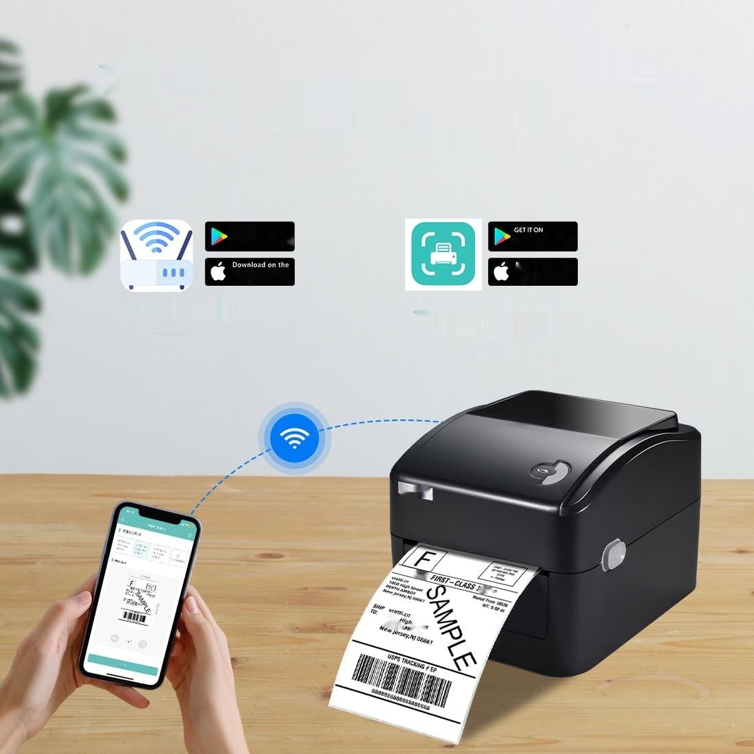 Drukarka termiczna WiFi DHL, etykiety USB dla DHL DPD UPS FedEx