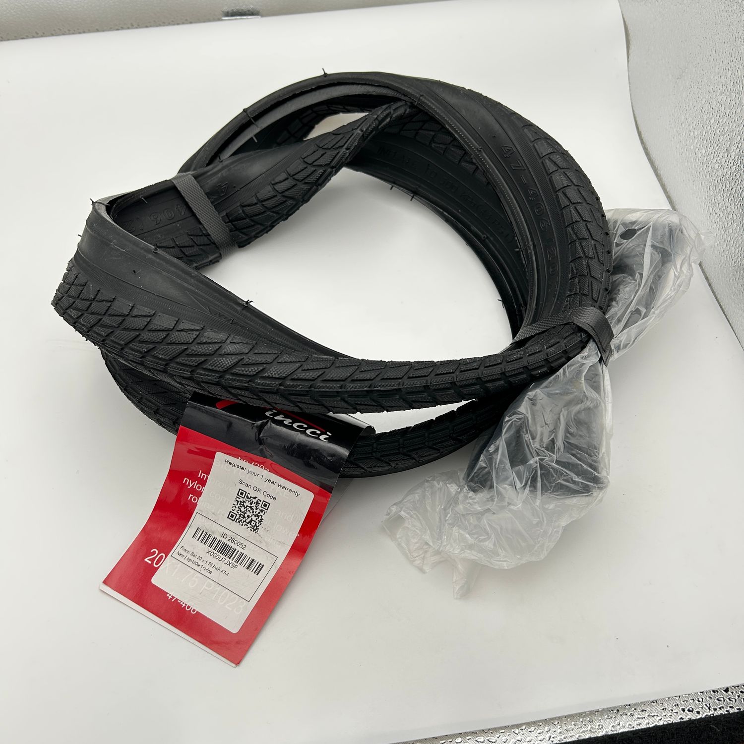 Fincci Opony BMX 20x1,75 z dętką, wentyl Schradera, płaszcz 47-406.