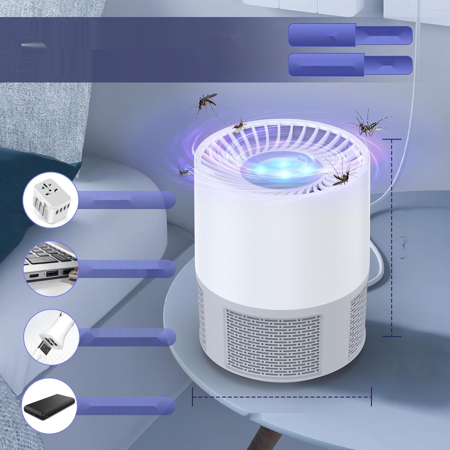 Elektryczny Zabijacz Owadow, Lampa UV na Komary, USB Środek Odstraszający