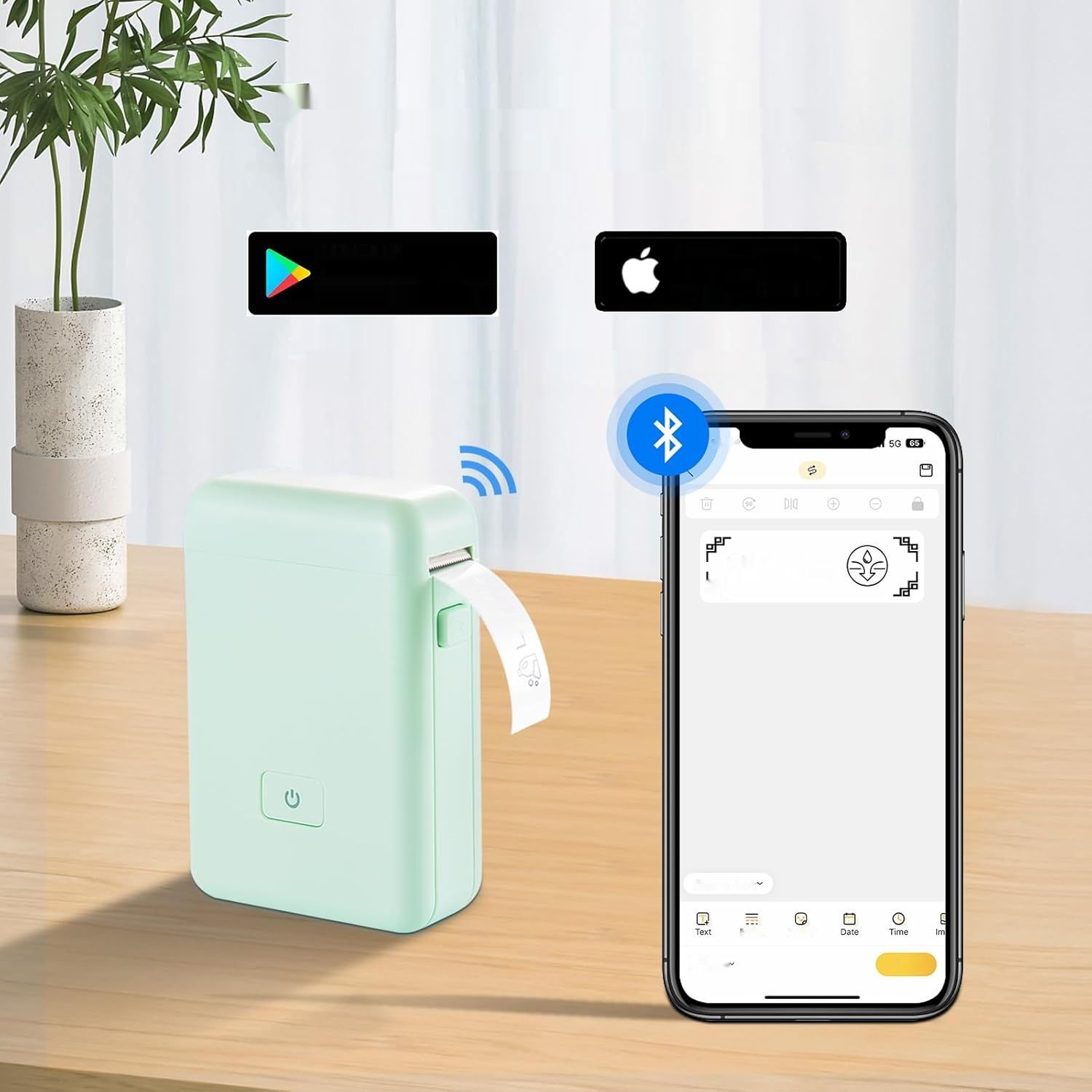 vretti Naklejka Maker Mini HP2 drukarka etykiet Bluetooth z szablonami
