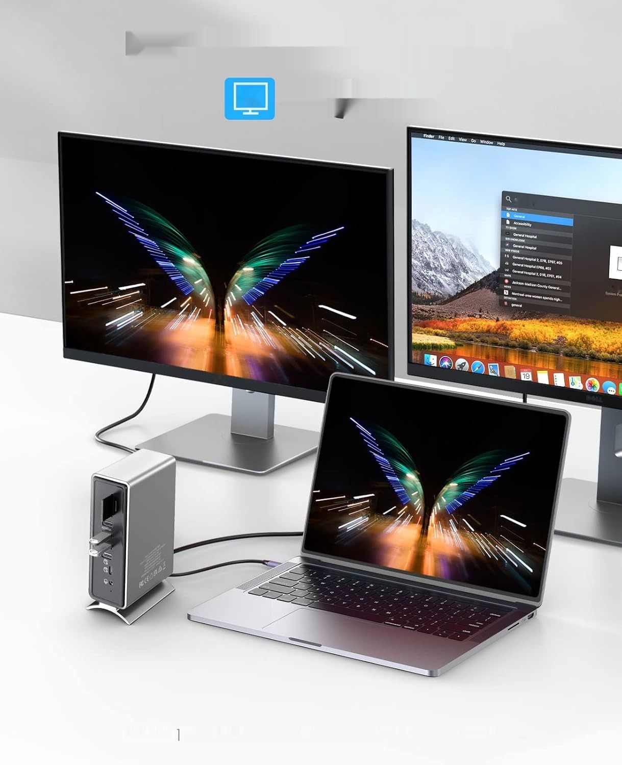 ORICO Stacja dokująca 15 w 1 z podwójnym 4K, 2 HDMI, USB, 100W PD, RJ45.