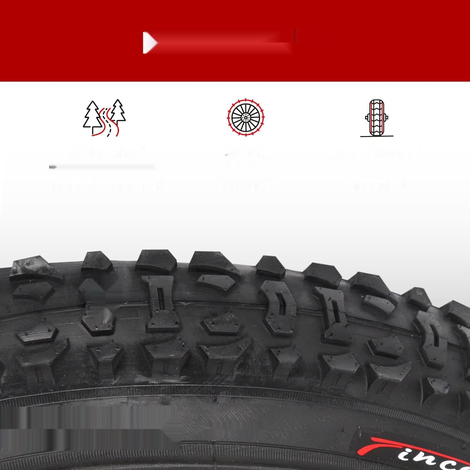 Fincci Opony Rowerowe 26 x 1.95 Cala z Dętką Presta 48 mm MTB/E-bike.