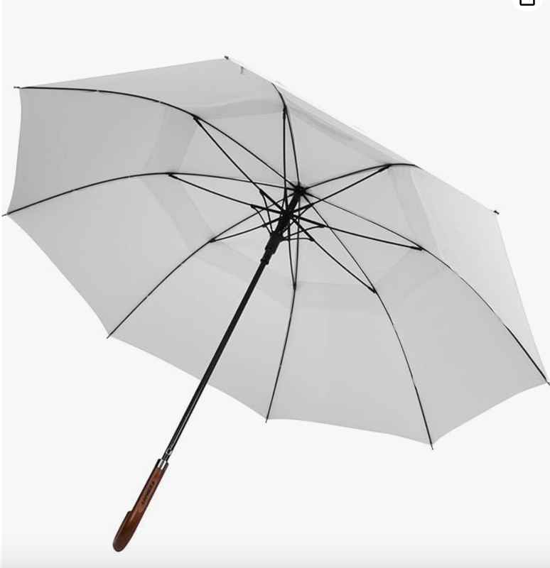 Drewniany parasol z uchwytem w kształcie litery J, 54 cale, klasyczna wersja i wersja z ochroną UV, grey