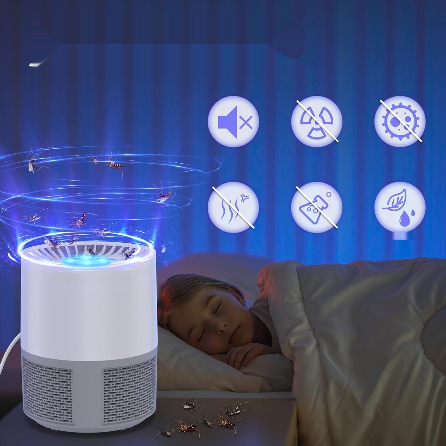 Elektryczny Zabijacz Owadow, Lampa UV na Komary, USB Środek Odstraszający