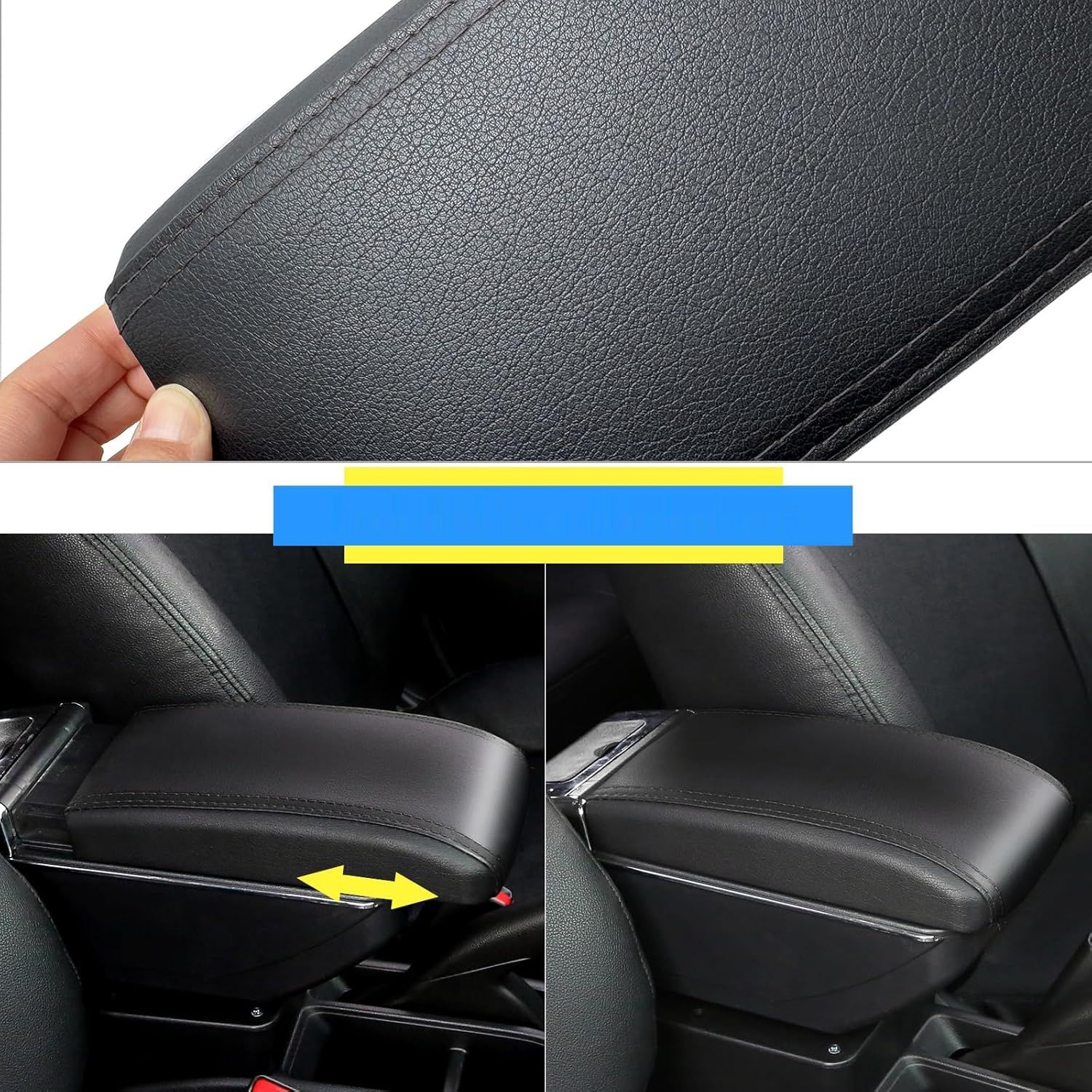 YJYWZH Peugeot 208 Podłokietnik 2013-2018 konsola dwuwarstwowa z uchwytami
