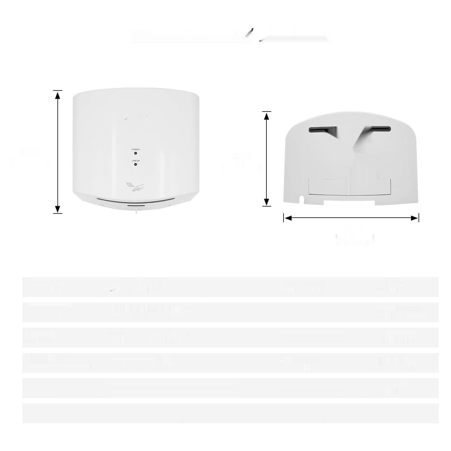Suszarka do rąk AIKE AK2630S 220V 1400W biała, 10 s suszenia.