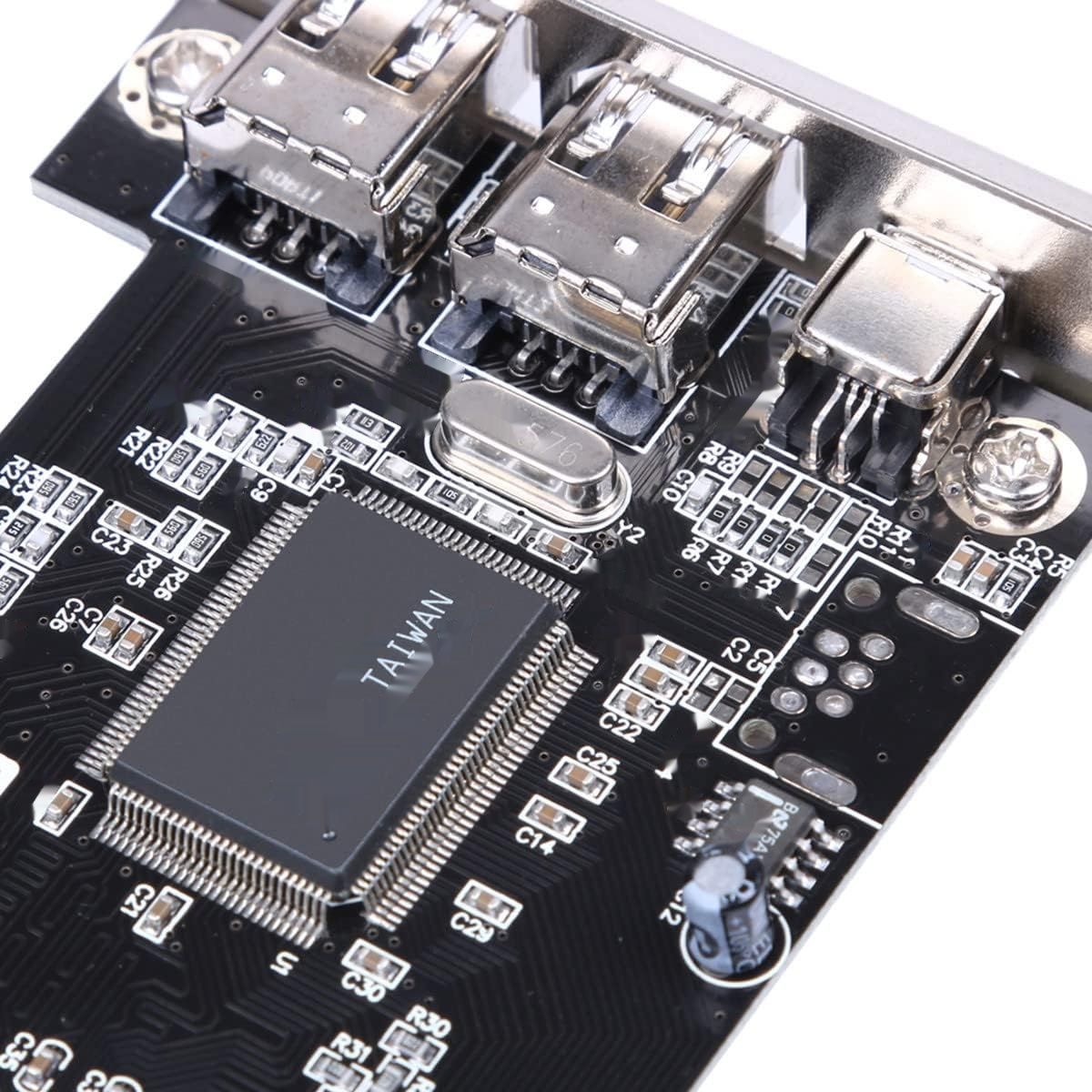 Cuifati PCIe, Kontroler Adapter IEEE 1394, 4 Porty (3x6 Pin, 1x4 Pin).