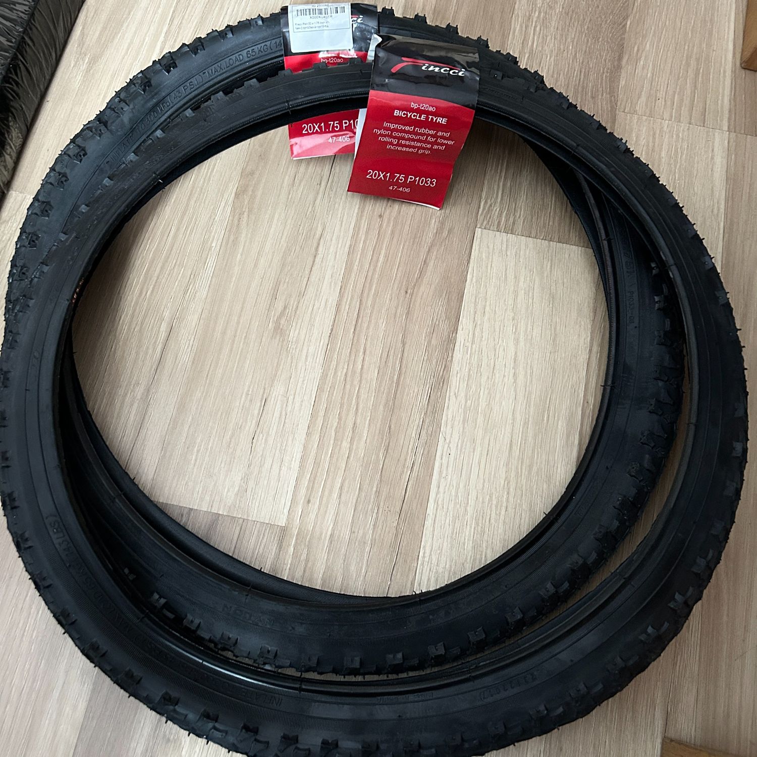 Fincci Opony Rowerowe 20 Calowe BMX 20x1.75 47-406, Komplet Opon Pakiet