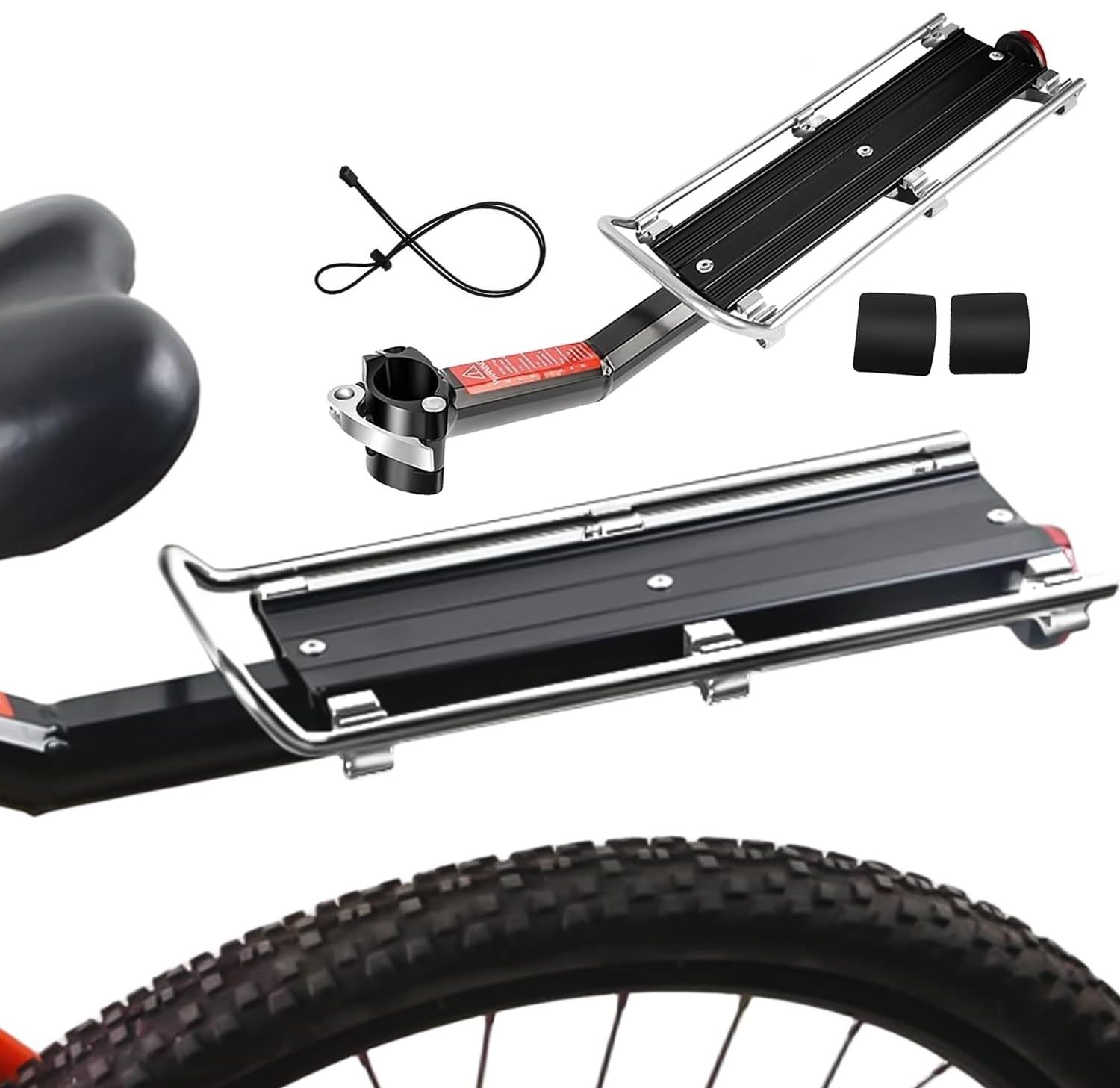 WIYETY Bagażnik rowerowy: Aluminiowy, regulowany, do roweru górskiego, 30 funtów