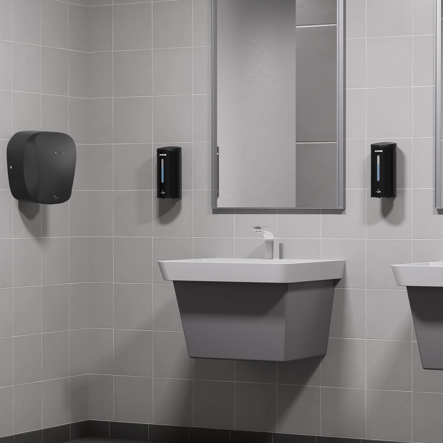 AIKE AK1205C Dozownik Mydła 800 ML, stal nierdzewna, matowa czerń