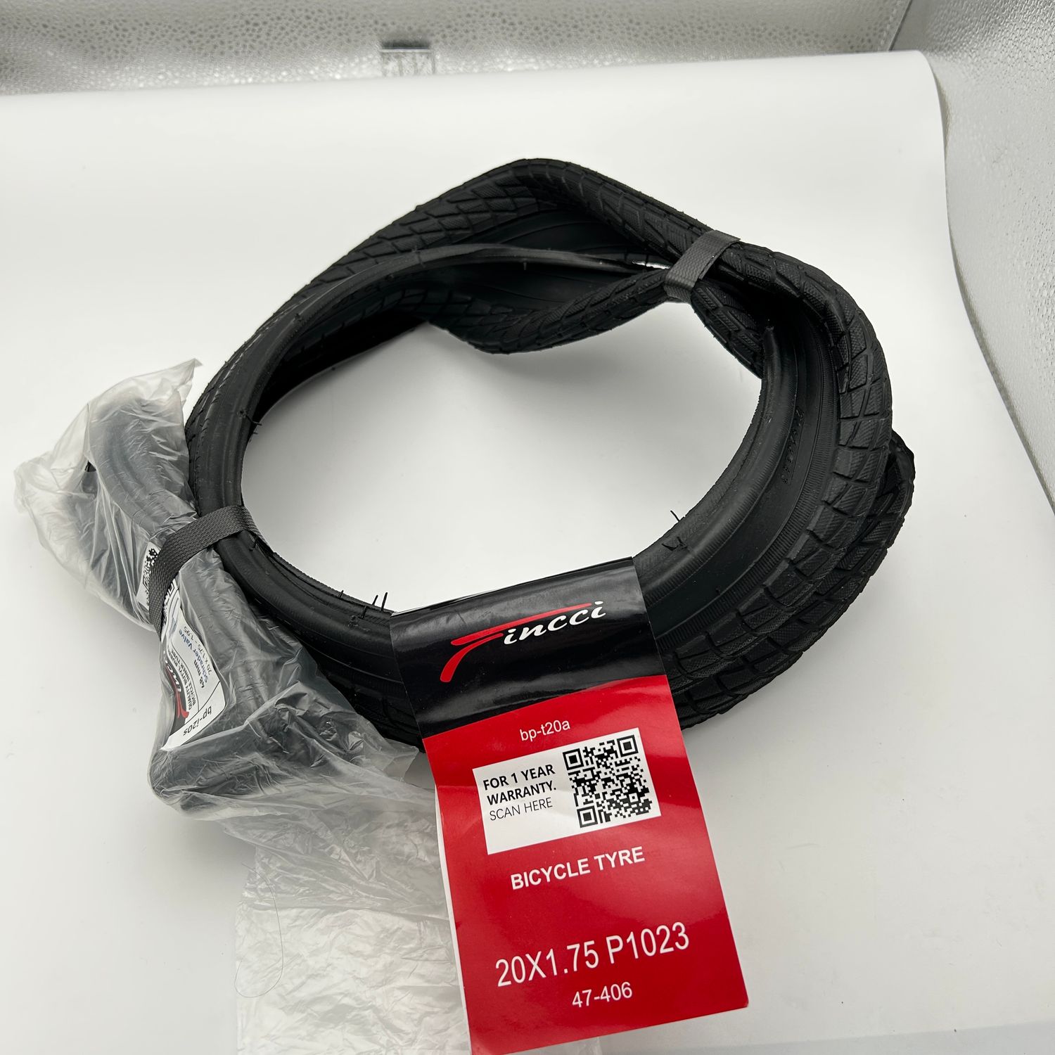 Fincci Opony BMX 20x1,75 z dętką, wentyl Schradera, płaszcz 47-406.