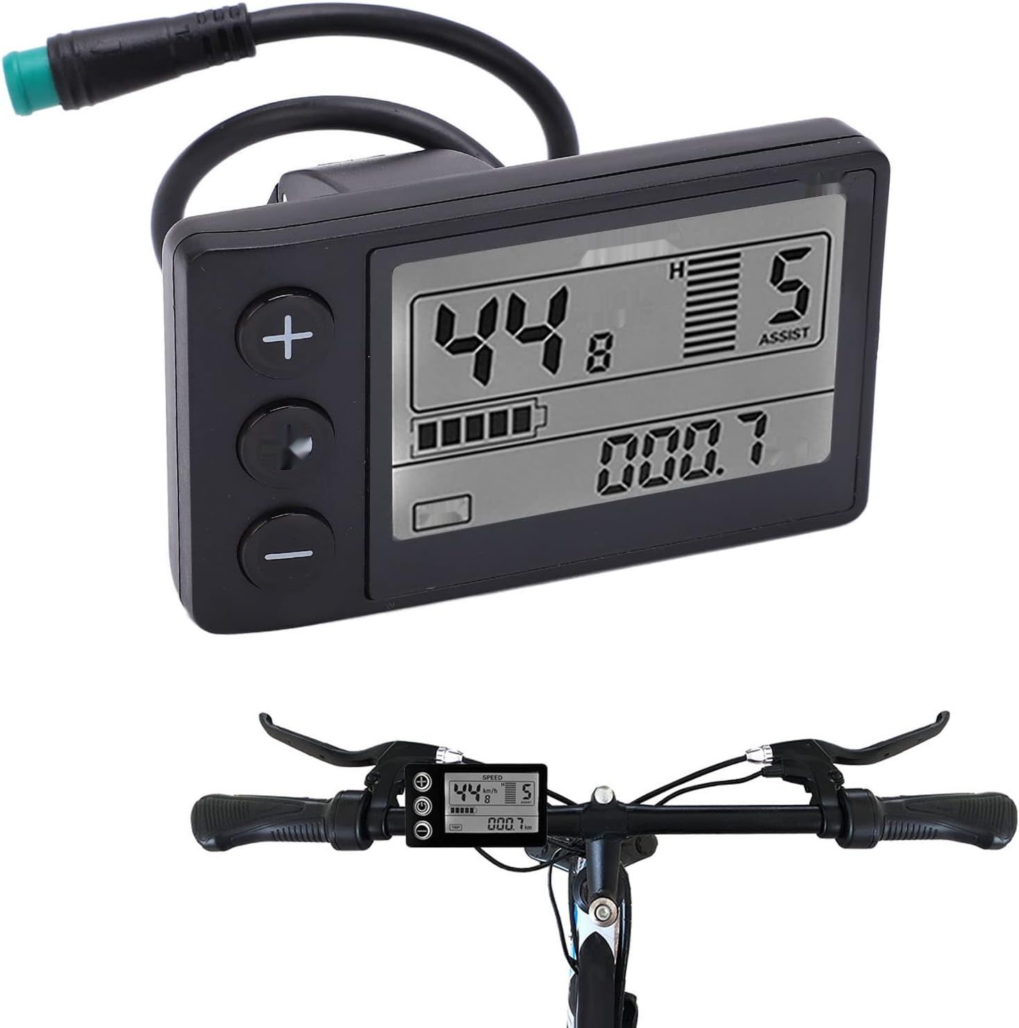 Cuifati Elektryczny wyświetlacz LCD, wodoodporny prędkościomierz do e-rowerów