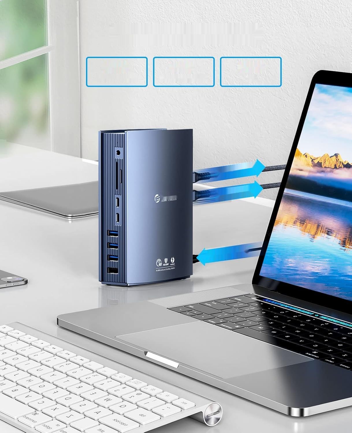 ORICO 15 w 1 Thunderbolt 3 stacja dokująca, 60W, 40Gbps, dual 4K 60Hz