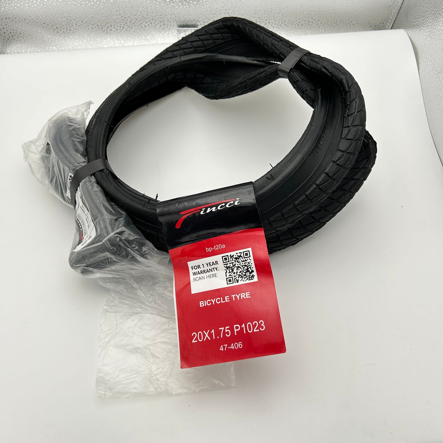 Fincci Opony BMX 20x1,75 z dętką, wentyl Schradera, płaszcz 47-406.