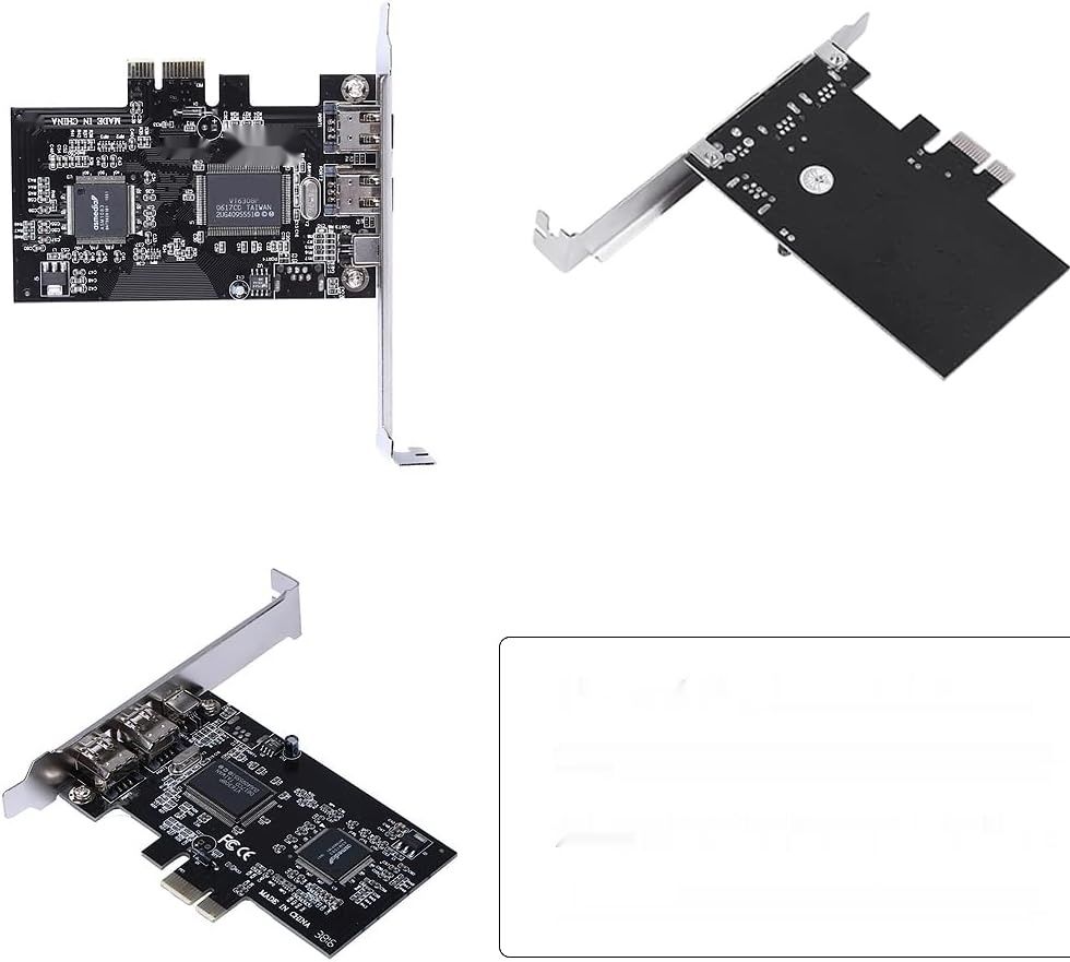 Cuifati PCIe, Kontroler Adapter IEEE 1394, 4 Porty (3x6 Pin, 1x4 Pin).