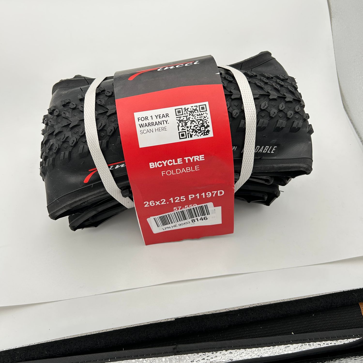 Fincci Opony Rowerowe 26 Cal - Opony MTB 26 x 2.125, Składane Opony