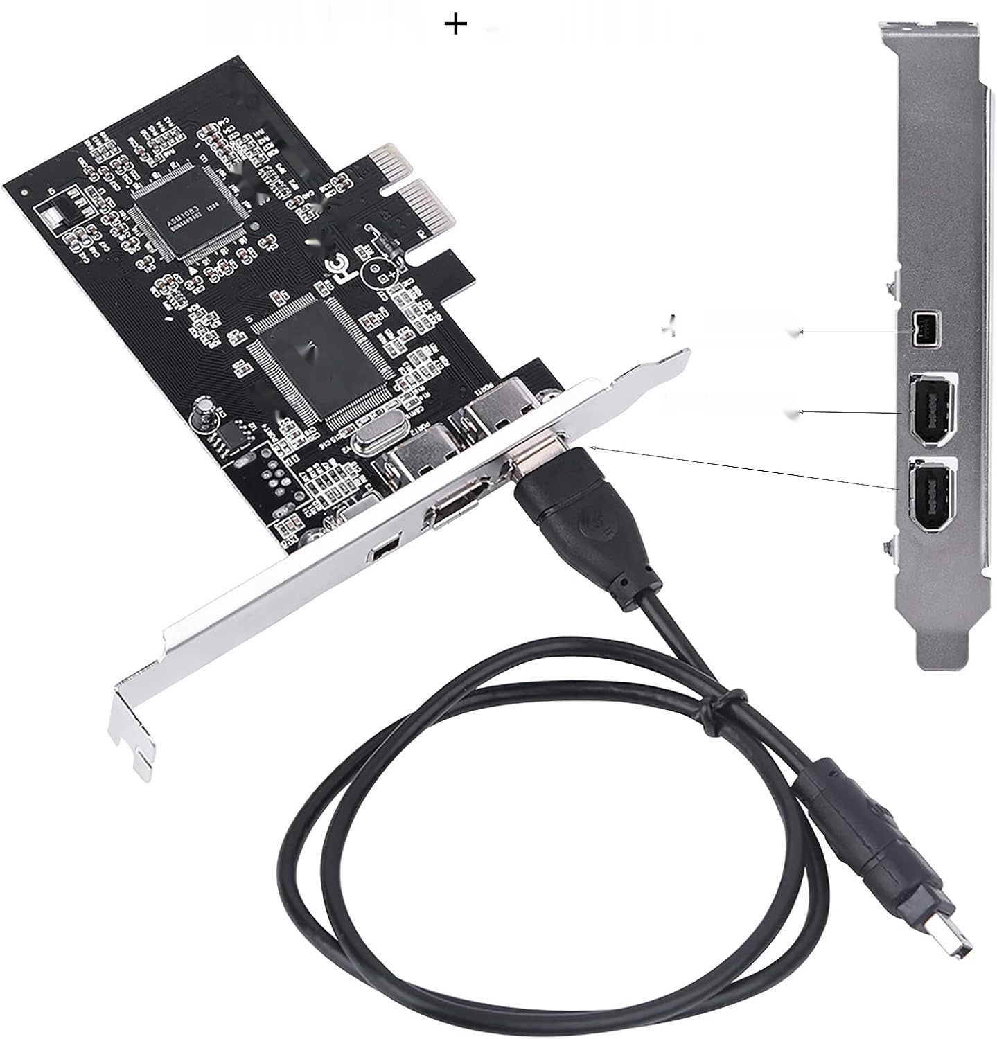 Cuifati PCIe, Kontroler Adapter IEEE 1394, 4 Porty (3x6 Pin, 1x4 Pin).