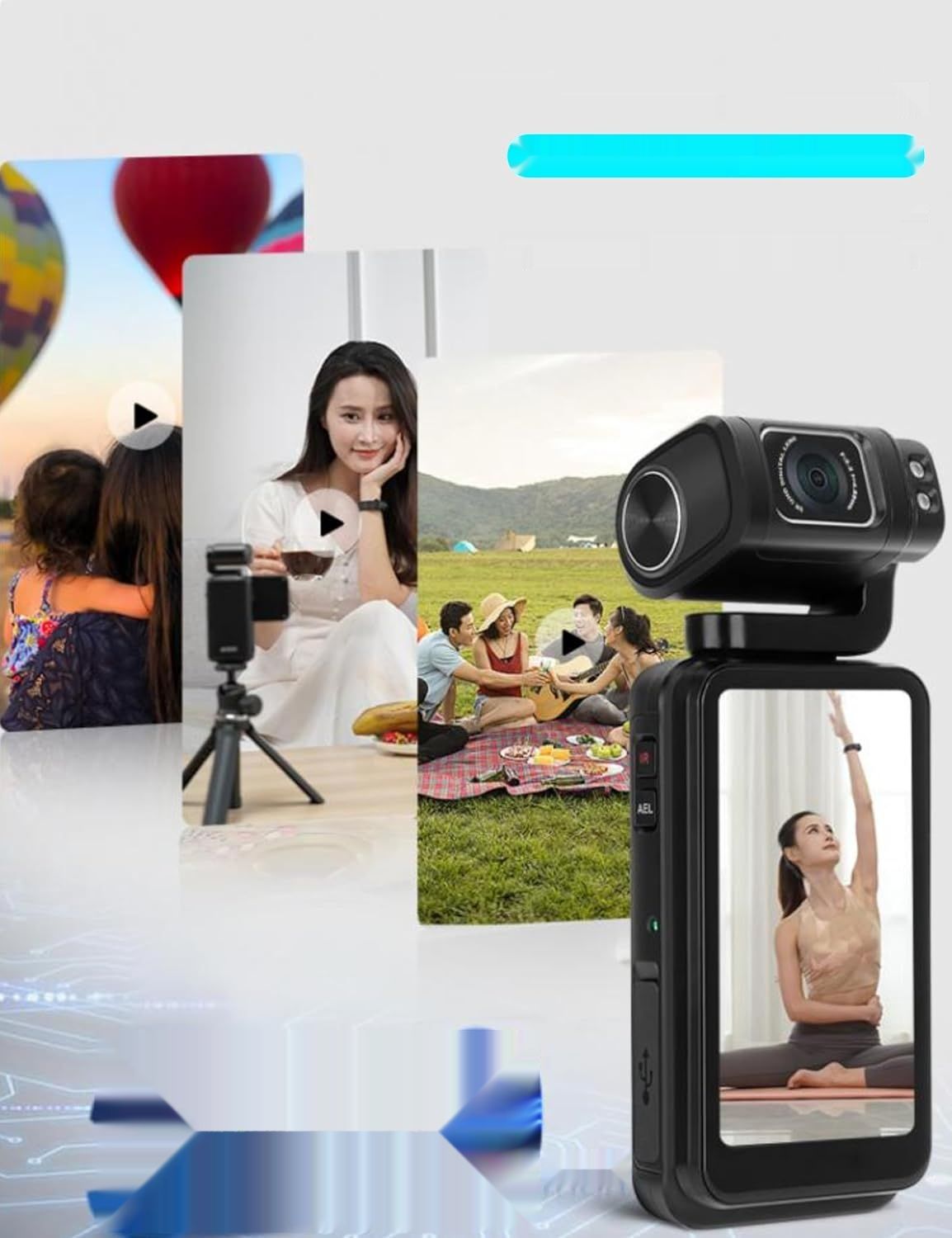 Sxhlseller 5K Ultra HD Kamera - 36MP, WiFi, 3,5&quot; ekran, 10x zoom cyfrowy