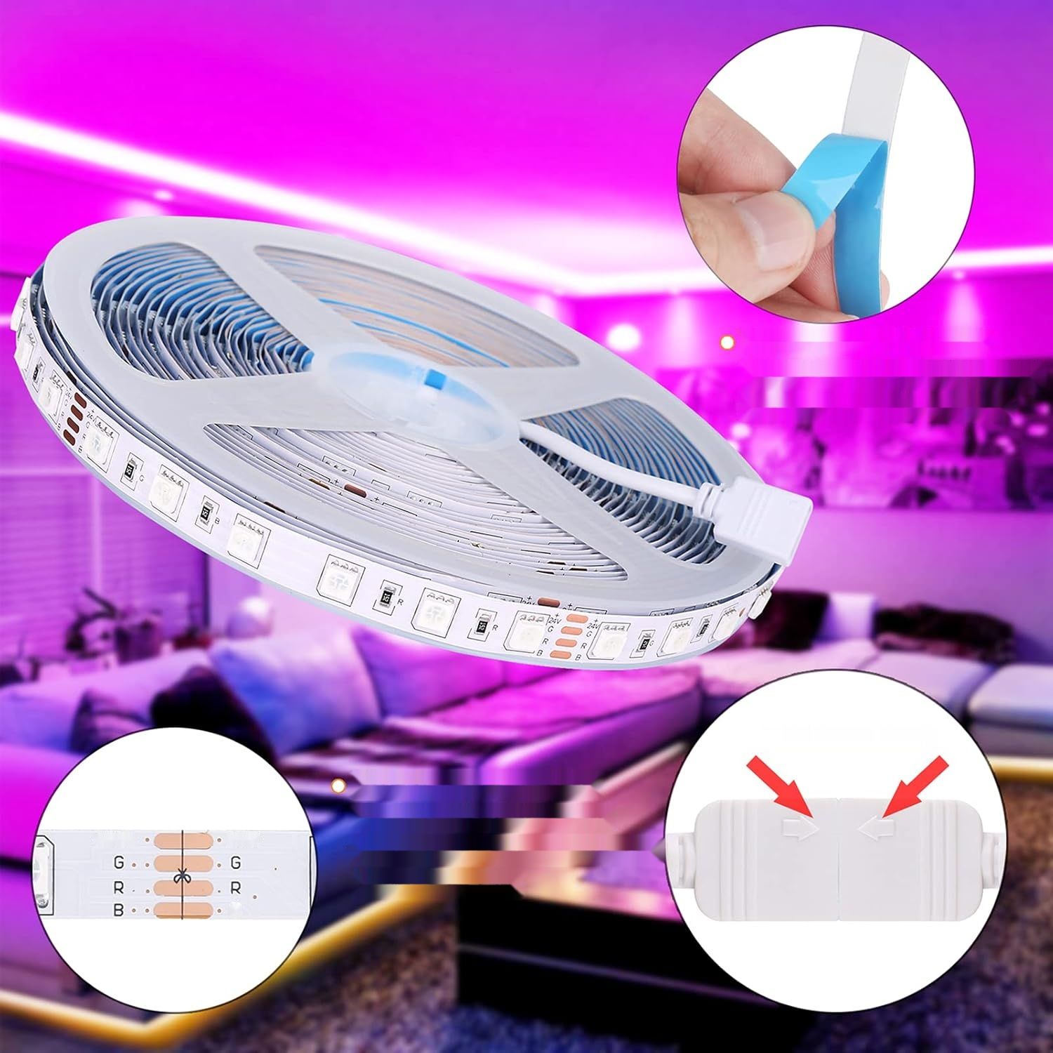 ALED Light LED RGB 5050 SMD 600 10m nie jest wodoodporna, pilot 44 przyciski.