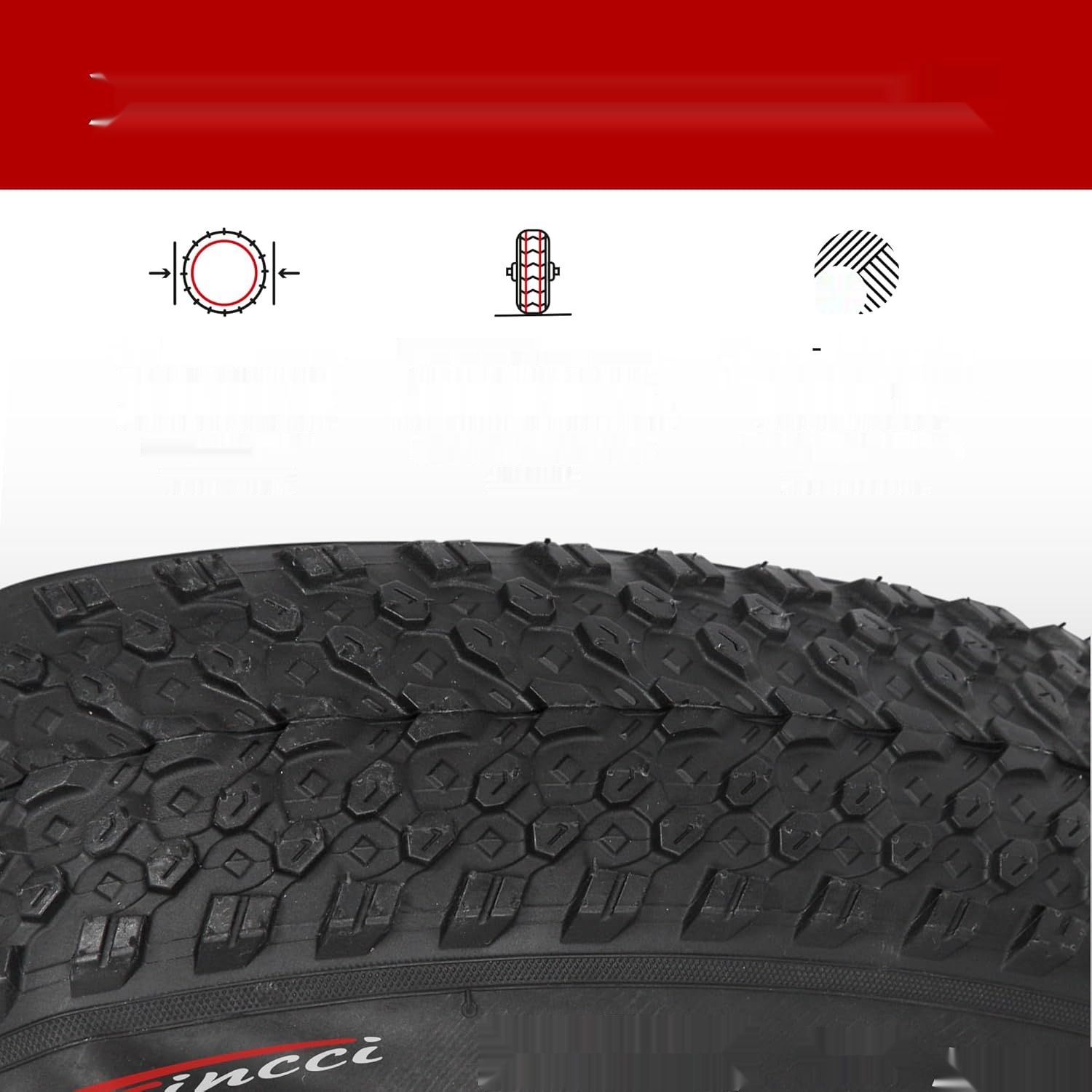 Fincci Zestaw Opon Rowerowych 26 x 2,125 cala, 57-559, 30 TPI Cupar, 2 szt.