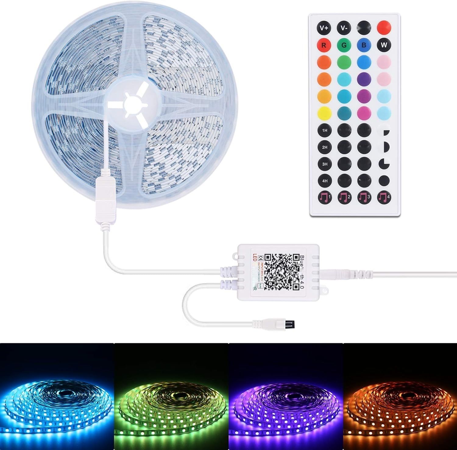 ALED Light LED RGB 5050 SMD 600 10m nie jest wodoodporna, pilot 44 przyciski.