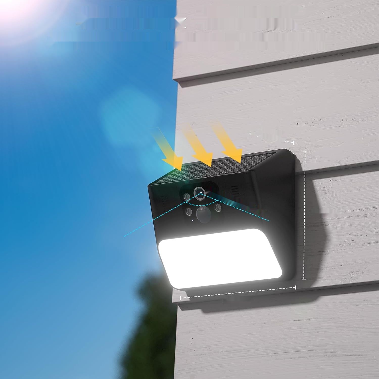 Zewnętrzna kamera do monitoringu 2K, WLAN, WiFi, wodoszczelna IP65.