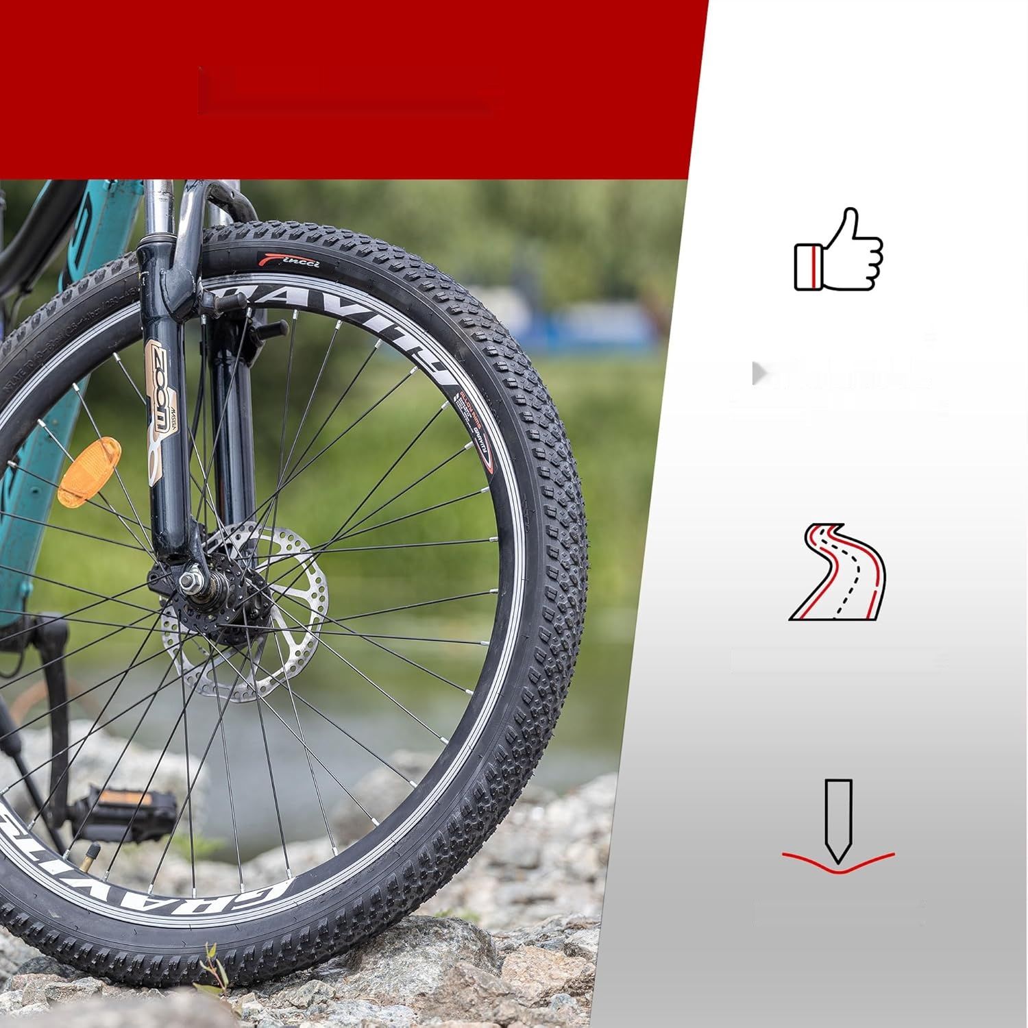 Fincci Zestaw Opon Rowerowych 26 x 2,125 cala, 57-559, 30 TPI Cupar, 2 szt.