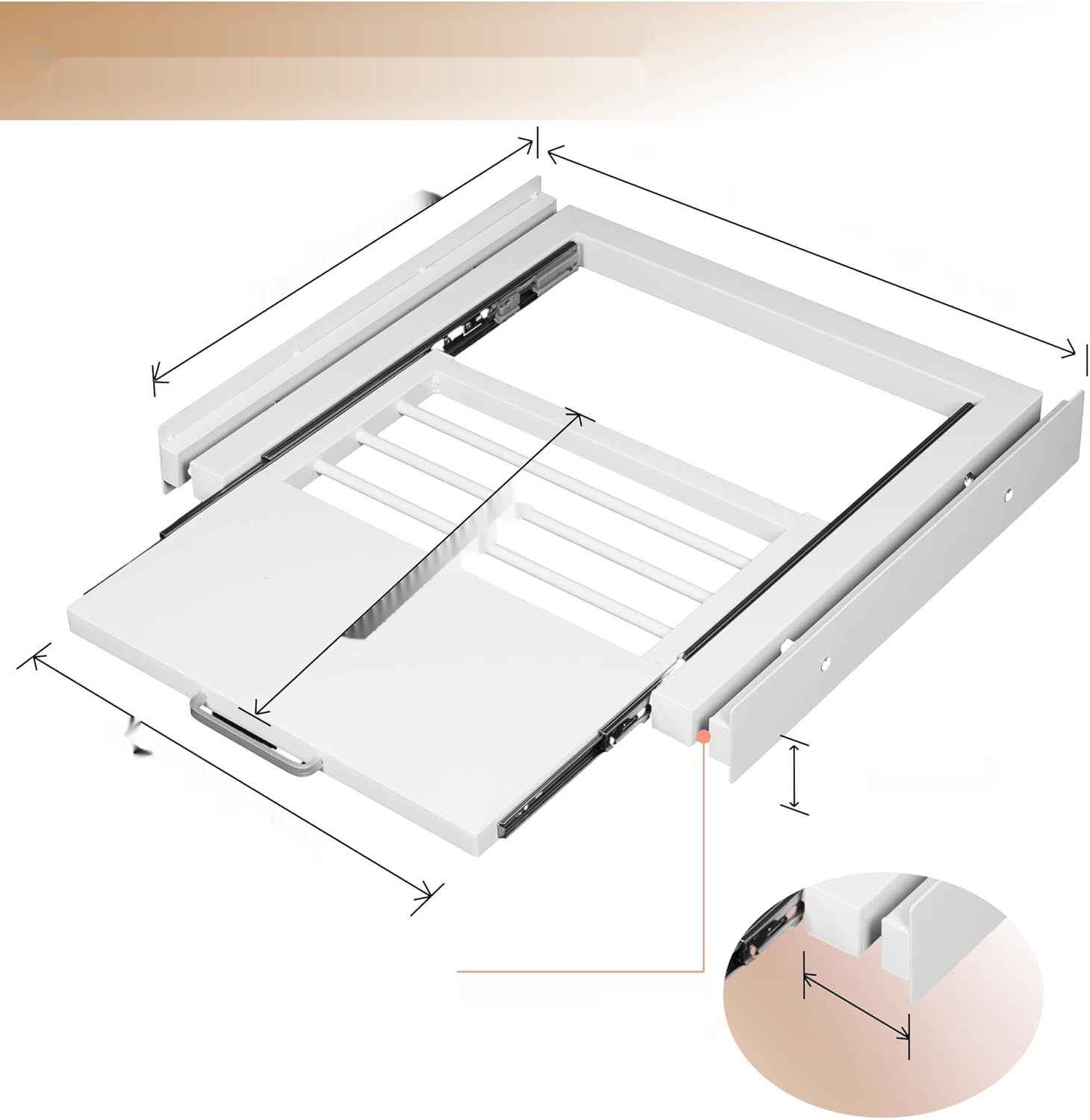 bimiti Ramka do pralki/suszarki 61-64 cm, 64x55 cm, Biała