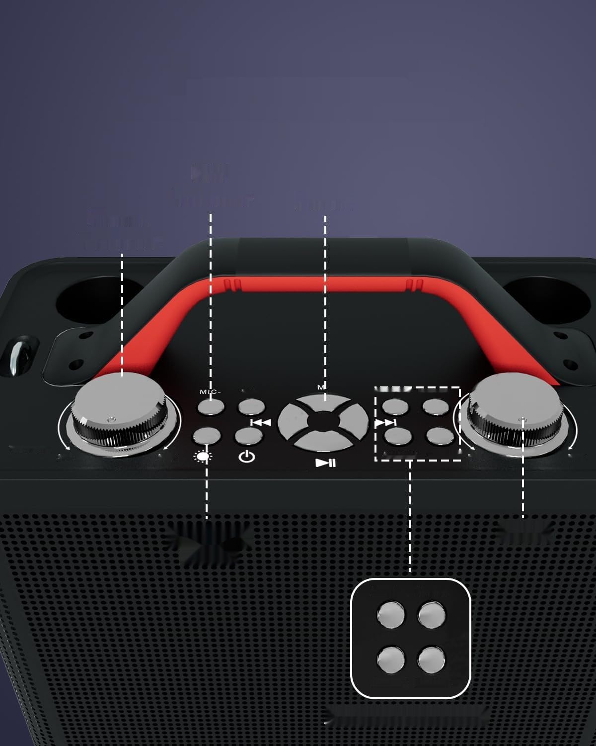 System karaoke ALPOWL z mikrofonem, światłami do użytku na zewnątrz/wewnątrz