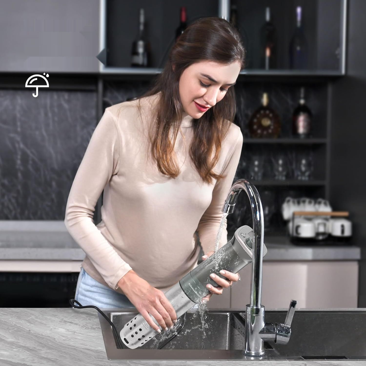 KitchenBoss WiFi Sous Vide Urządzenie IPX7, 40℃-90℃, TFT, 1100