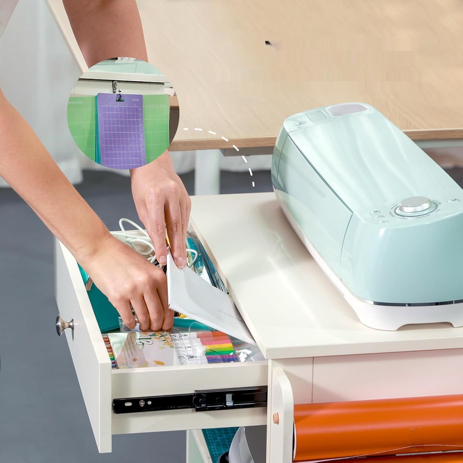 Crafit Wózek Rzemieślniczy i Stół Organizacyjny Kompatybilny z Cricut