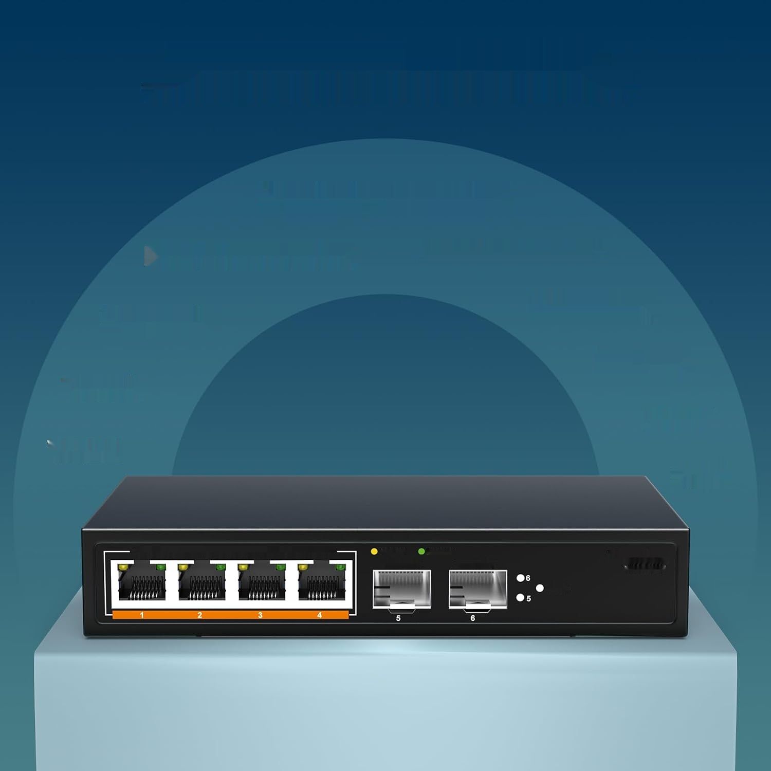 YuanLey Przełącznik 6 Portów 2,5G, 4x2,5Gbps, 2x10Gbps SFP+, QoS/VLAN/IGMP