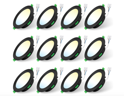 ALUSSO LED Lampka 230V, 5W, 400lm, 3CCT, IP44, zestaw 12, czarny