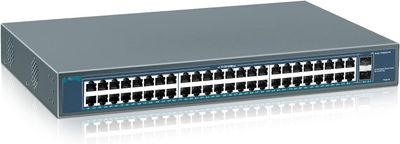 YuanLey 48-Portowy Gigabitowy Przełącznik PoE, 50-Portowy 802.3af/at 800W