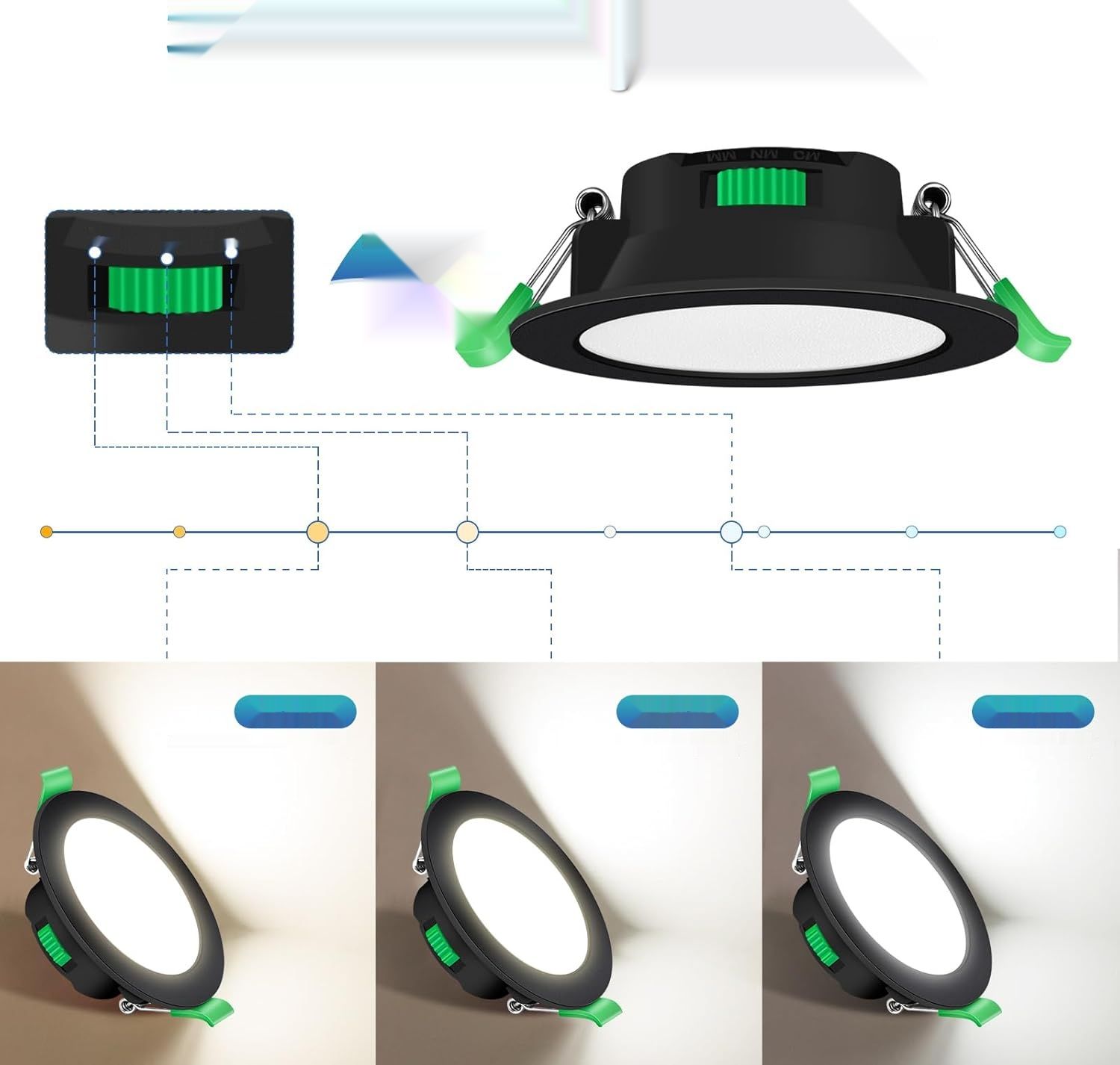 ALUSSO LIGHTING Reflektor LED 230 V, 5 W, czarny, IP65, 10 sztuk