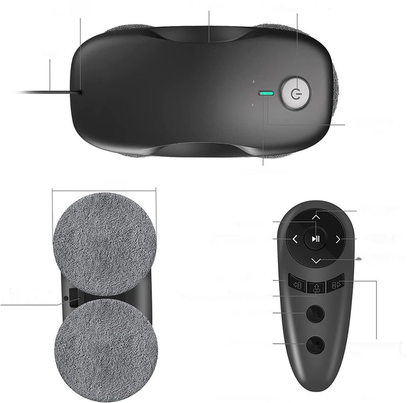 Tosima W2 Robot do Mycia Okien 3800PA, Elektryczny Czyściciel Okien