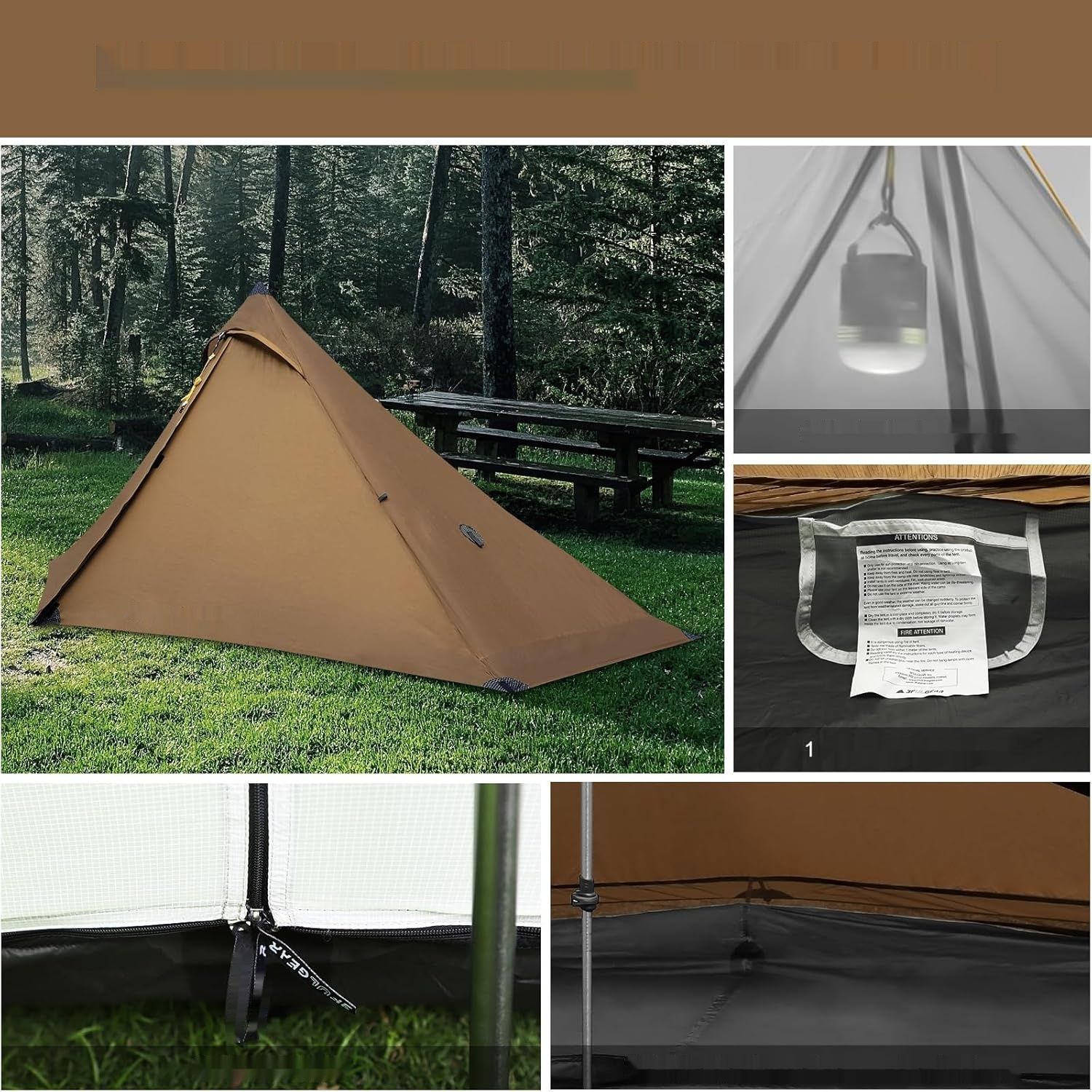 3F UL Gear Lanshan PRO Ultralight Namiot 1-2os, 3/4-sezonowy, wodoodporny.