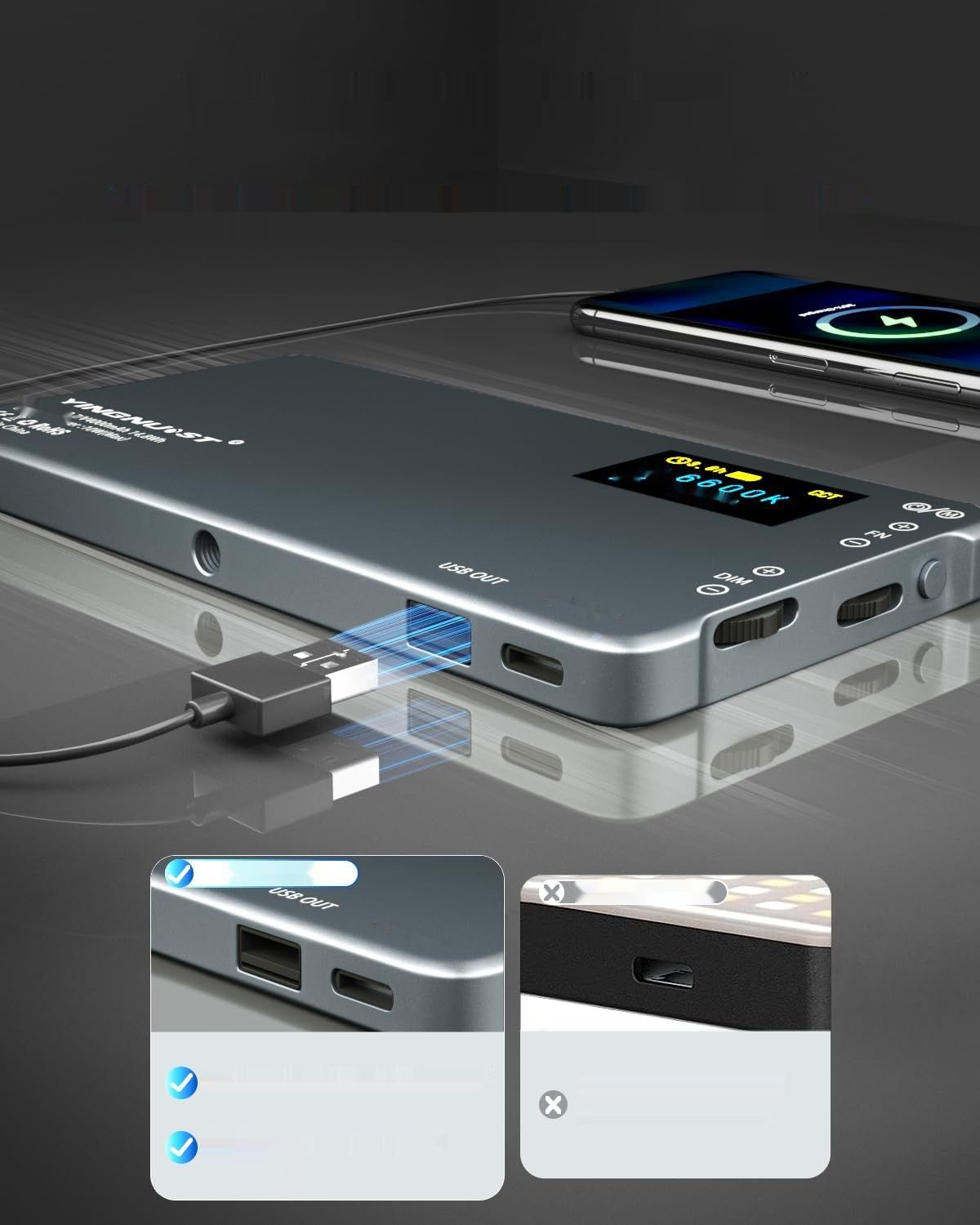 Profesjonalne oświetlenie Led RGB do kamery: z baterią 4000mAh.